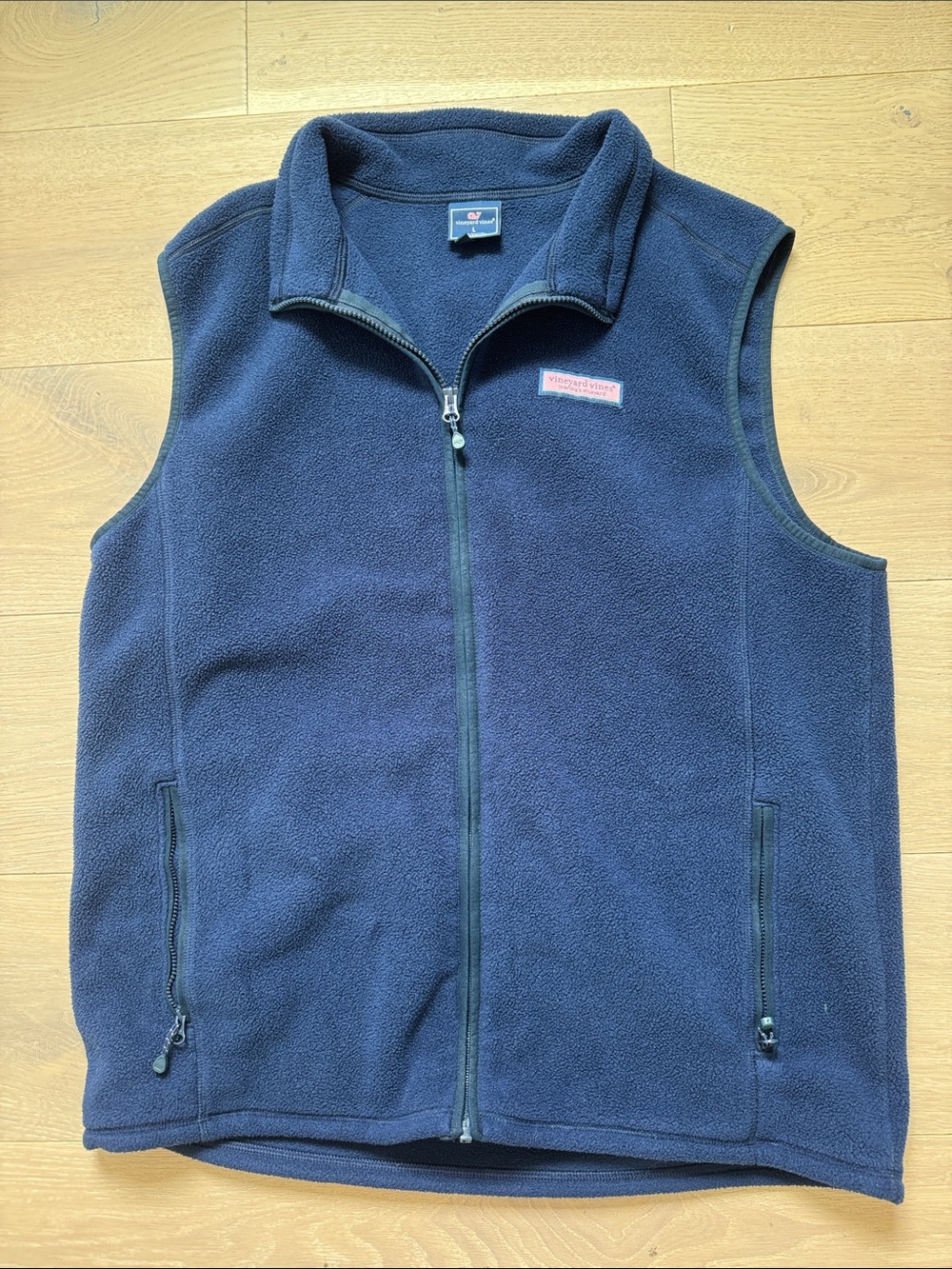 Vineyard Vines Navy Zip-Up Fleece Vest